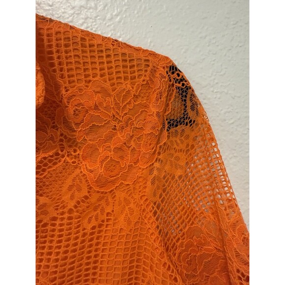 Anthropologie Maeve Lace Buttondown Top size S new nwt  ORANGE color - Picture 4 of 7